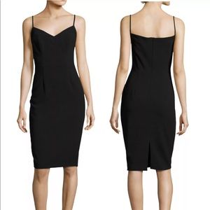 Black Halo Chantal Sleeveless Ponte Sheath Dress Pebble Crepe Trim Size 12 $345